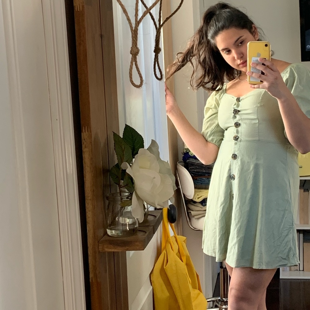 Army green summer dress
